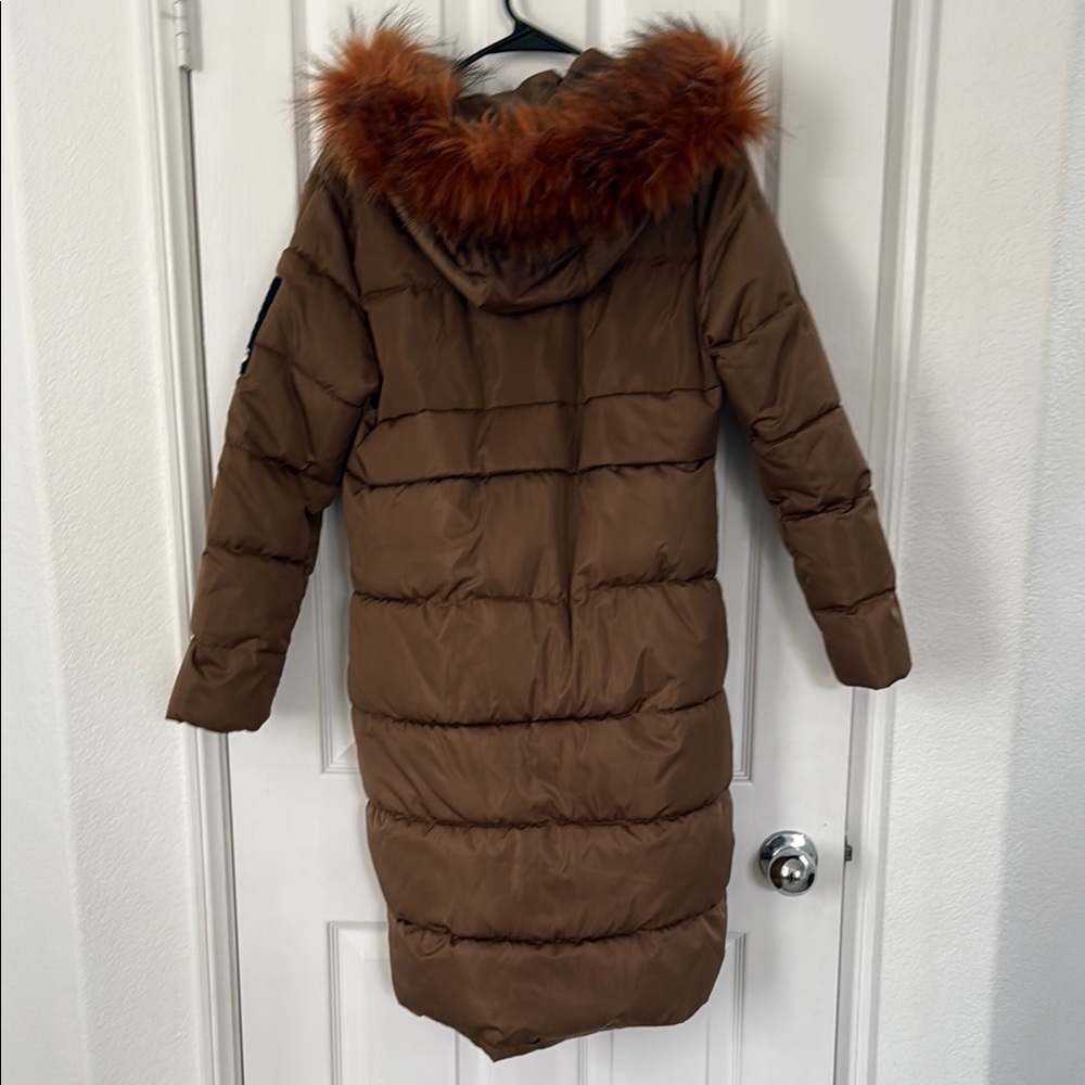 Brown Jacket with Faux Fur Trim - Picture 5 of 8